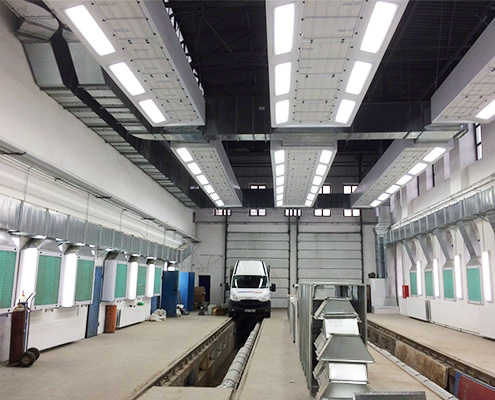 Extration units for large spray booth
