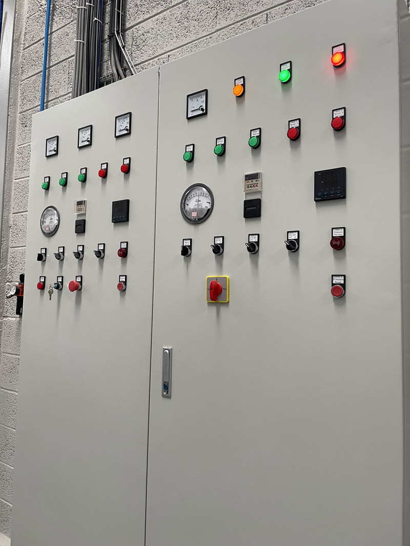 control panel of spray paint booth